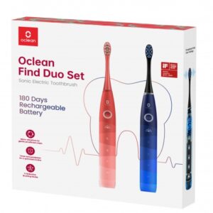 Oclean elektrinis dantų šepetėlis Find Dou Set red/blue