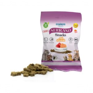 Skanėstai katėms Serrano Snack Cat AntiHairball Salmon & Tuna su lašiša ir tunu, 50 g, 1 vnt.