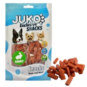 JUKO skanėstas Snacks Rabbit Spiral Stick 2 cm su triušiena, 70 g, 1 vnt.
