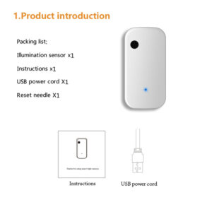 Kambario šviesos ryškumo jutiklis su WIFI Feelspot FS-LBS01W 0-1000 LUX, Tuya - Image 4