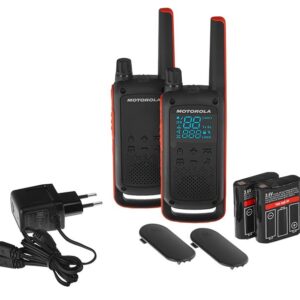 Motorola T82 Twin Pack Walkie Talkie 16 kanalų Juoda, oranžinė