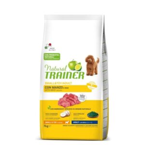 Natural Trainer Adult Mini su jautiena sausas pašaras šunims, 7 kg