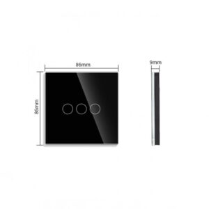 Tripolis sensorinis jungiklio dangtelis Feelspot, juodas, 86x86mm - Image 4