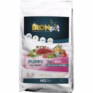 IRONpet BEEF Puppy All Breed vieno baltymo pašaras šunims iki 1 metų, 12 kg