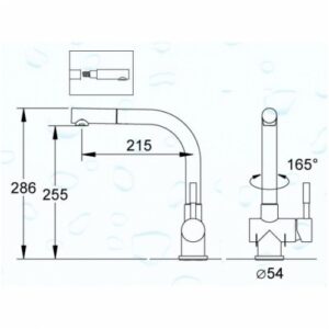 Virtuvinis maišytuvas su ištraukiama žarna Blue Water Lira sendintas žalvaris - Image 2