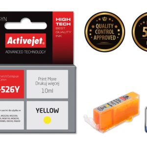 Activejet ACC-526YN rašalas (Canon CLI-526Y pakaitalas; Supreme; 10 ml; geltonas) - Image 2