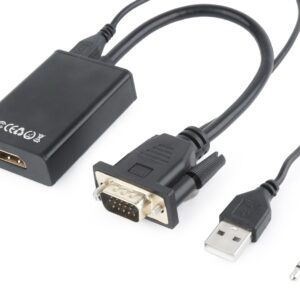 Gembird A-VGA-HDMI-01 vaizdo kabelio adapteris 0,15 m HDMI A tipo (standartinis) VGA (D-Sub) Juoda - Image 3