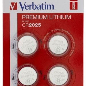 Lithium CR2025 3V batteries PREMIUM 4pcs/pack Verbatim - Image 1
