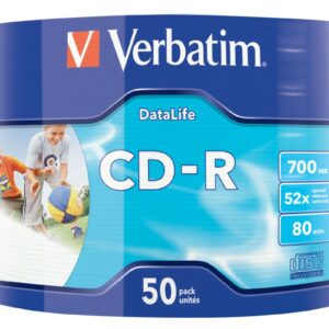 CD-R Verbatim DLP 700MB (80min) 52x WIDE Profesional Printable 50-cake NON-ID