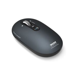PORT CONNECT Pure MAC, Wireless Rechargeable Mouse, Bluetooth, FreeWheel, 3200 DPI,Shadow