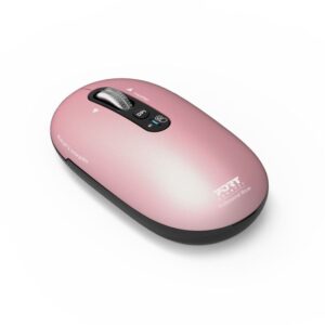 PORT CONNECT Pure MAC, Wireless Rechargeable Mouse, Bluetooth,FreeWheel, 3200 DPI ROSE