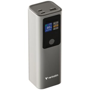 Verbatim Charge 'n' Go Power Bank, 27000mAh, 2× USB-C PD 3.1 140W + USB-A QC 3.0 18W, Grey