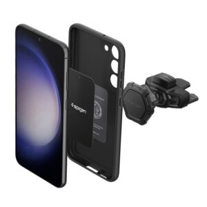 Spigen automobilinis telefono laikiklis Holder QS24, juodos spalvos (CD Slot/Magnetic/Universal Compatibility)