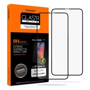 Spigen Glass FC 2 Pack, juodos spalvos - Apple iPhone 11 Pro/XS/X
