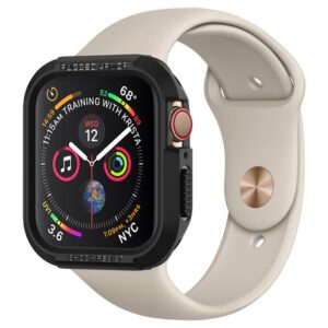 Spigen Rugged Armor, juodos spalvos - Apple Watch 9/8/7 (41mm)/6/SE/5/4 (40mm)
