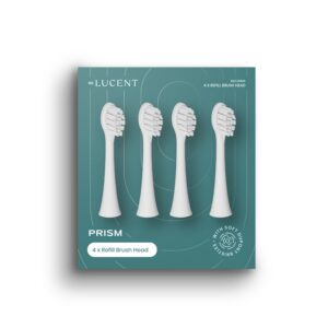 Be Lucent Prism Sonic dantų šeoetėlio pakaitinės galvutės 4 Pack, baltos spalvos