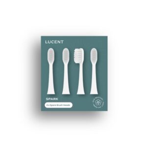Be Lucent Spark Sonic dantų šeoetėlio pakaitinės galvutės 4 Pack, baltos spalvos
