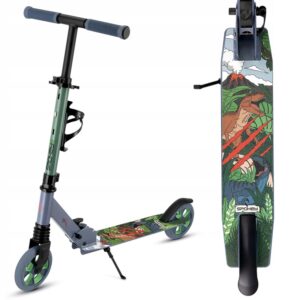 Vaikiškas paspirtukas Spokey Rizz, žalia sp./pilka sp. - Image 2