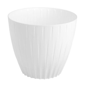 Vazonas su vandens rezervuaru, plastikinis, baltas