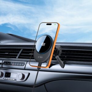 Tech-Protect V21 Magnetic MagSafe Dashboard & Vent automobilinis telefono laikiklis su belaidžiu įkrovimu 25W QI2.2 juodos spalvos - Image 10