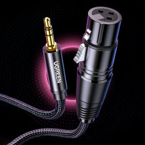 Ugreen audio kabelis 3.5mm mini jack (male) - XLR (female) 1m juodos spalvos (AV182) - Image 3