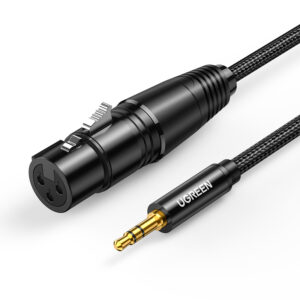 Ugreen audio kabelis 3.5mm mini jack (male) - XLR (female) 1m juodos spalvos (AV182)