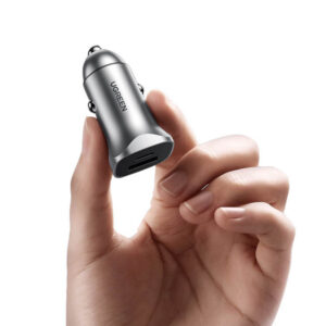 Ugreen CD130 USB-A / USB-C 30W Car Charger - pilkos spalvos - Image 8