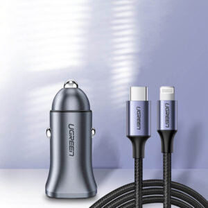 Ugreen CD130 USB-A / USB-C 30W Car Charger - pilkos spalvos - Image 9
