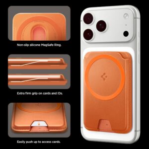 Spigen Valentinus MAgFit+ MagSafe Universal Magnetic Card Holder Metallic oranžinės spalvos - Image 14