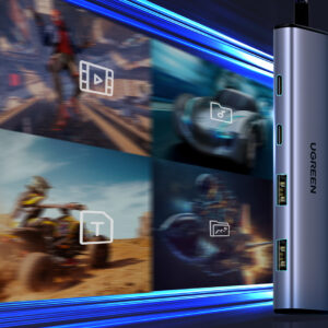 HUB USB-C - 2 x USB-A / 2 x USB-C 20 cm Ugreen CM473 - pilkos spalvos - Image 3