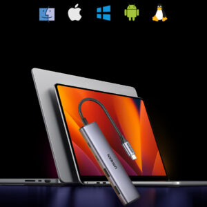 HUB USB-C - 2 x USB-A / 2 x USB-C 20 cm Ugreen CM473 - pilkos spalvos - Image 2