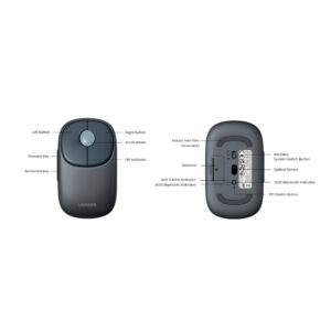 Ugreen MU102 FUN+ Bluetooth / 2.4 GHz Wireless Mouse - juodos spalvos - Image 3