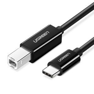 Ugreen US241 USB-C 2.0 - USB-B kabelis 1 m - juodos spalvos
