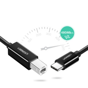 Ugreen US241 USB-C 2.0 - USB-B kabelis 1 m - juodos spalvos - Image 5
