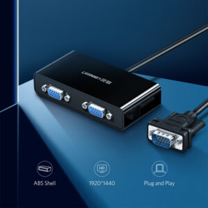 Ugreen 40254 1x2 VGA Splitter 1920x1440 60Hz - Black - Image 2