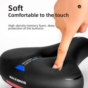 Rockbros AQ-6090B bicycle saddle - juodos spalvos and blue - Image 2