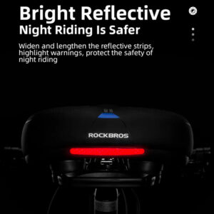 Rockbros AQ-6090B bicycle saddle - juodos spalvos and blue - Image 4