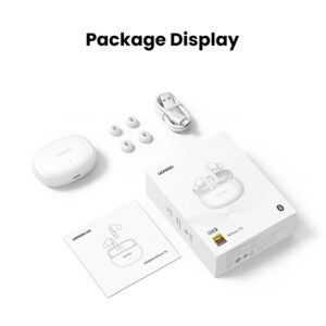 Ugreen HiTune T6 belaidės ausinės with ANC function + USB-A - USB-C kabelis - baltos spalvos - Image 3