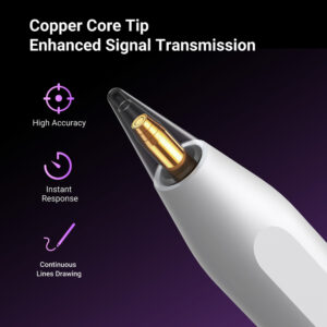 Ugreen LP653 stylus with wireless charging for iPad tablets - baltos spalvos - Image 3