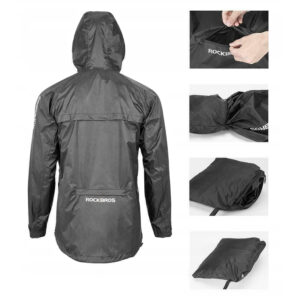 Rockbros YPY013BKM breathable windproof rain jacket M - juodos spalvos - Image 4