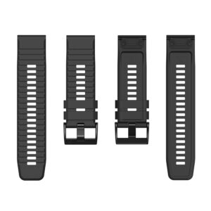 Silicone Strap for Garmin Fenix 3 / 5X / 6X / 7X Pro - Black - Image 3