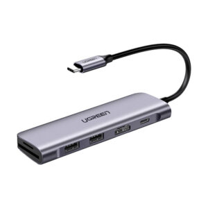 Ugreen CM195 ​​6in1 adapter USB-C - HDMI / 2x USB-A 3.0 / USB-C PD / SD / TF reader - pilkos spalvos - Image 9