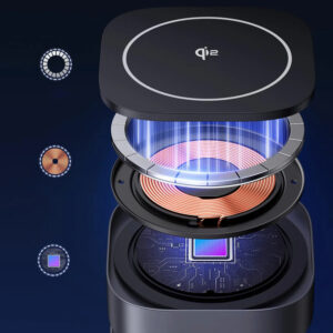 Ugreen W702 3in1 inductive charger with MagSafe / Qi2 and USB-C port for phone / headphones - juodos spalvos - Image 9