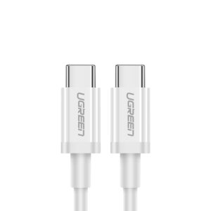 Ugreen US264 60518 USB-C / USB-C PD QC AFC kabelis 1m - baltos spalvos