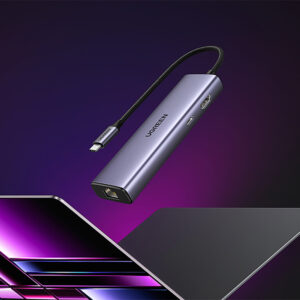 HUB Ugreen CM512 15598 6in1 USB-C - 3x USB-A 3.0 / HDMI / RJ45 / USB-C PD - pilkos spalvos - Image 5