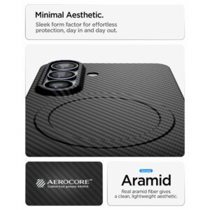 Spigen AirSkin Aramid MAG MagSafe Samsung Galaxy S26 juodos spalvos - Image 13