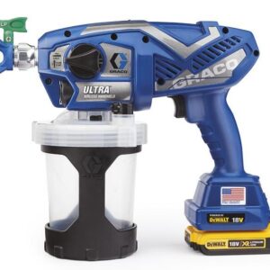 GRACO DAŽYMO PISTOLETAS ULTRA AIRLESS ( 2 x AKU. 2AH DEWALT+ ĮKROVIKLIS ) + KREPŠYS