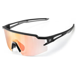 Rockbros Cycling Glasses Photochromic UV Protection with Corrective Insert Orange Lenses - juodos spalvos