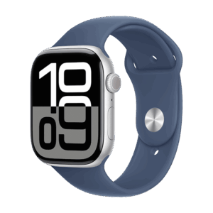 Išmanusis laikrodis Apple Watch Series 10 GPS 46mm Silver Aluminium Case with Sport Band S/M - Denim