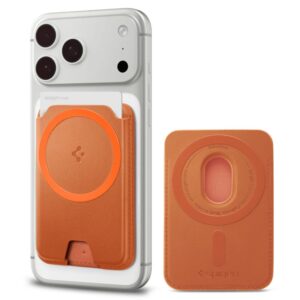 Spigen Valentinus MAgFit+ MagSafe Universal Magnetic Card Holder Metallic oranžinės spalvos